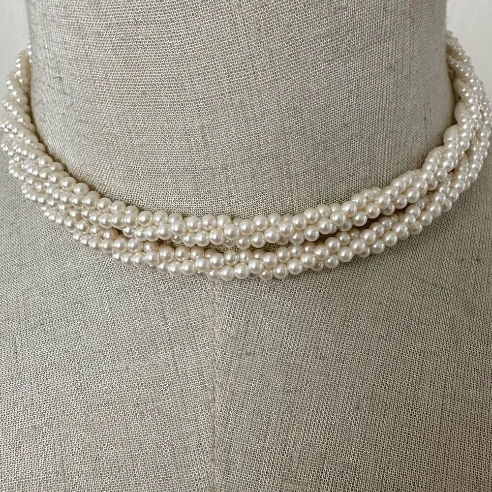 Faux pearl long retro  Kandy necklace